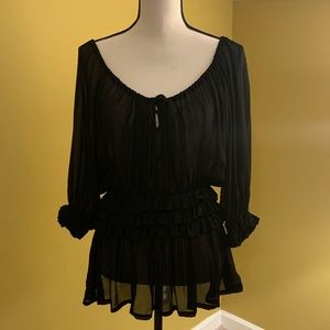 Boston Proper Scoop Neck Short Sleeve Blouse